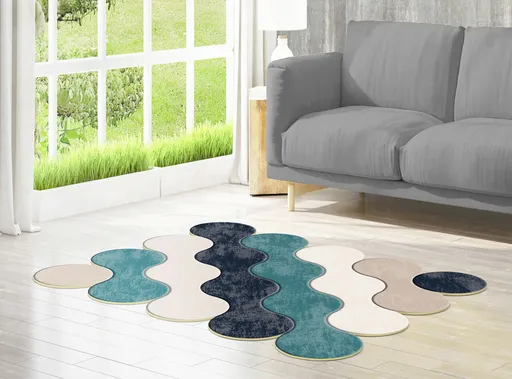 Covor, Eugene V3, 80x150 cm, Albastru