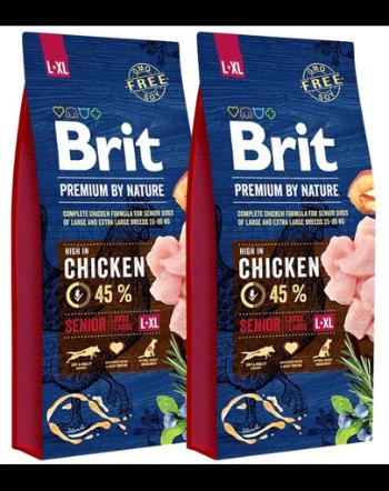 BRIT Premium By Nature Senior Large Extra Large L+XL Hrana uscata pentru caini senior de talie mare si foarte mare, cu pui 30 kg (2 x 15 kg)