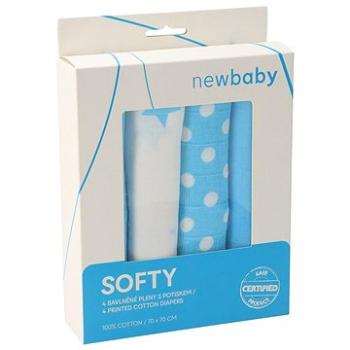 bavlněné, Softy s potiskem 70×70 cm 4 ks tyrkysovo-bílé (46902)