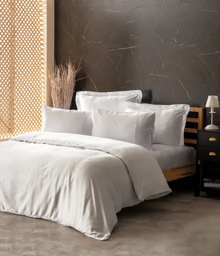 Lenjerie de pat dubla, L'essentiel Maison, Silky, Alb