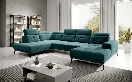 Coltar stanga 6 locuri ELTAP, LT-38VE, Bretan, 350x205x107 cm, lemn/poliester, verde