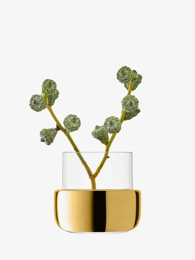 LSA International Sfeșnic pentru lumânări mici / Vază Aurum, aurite - LSA