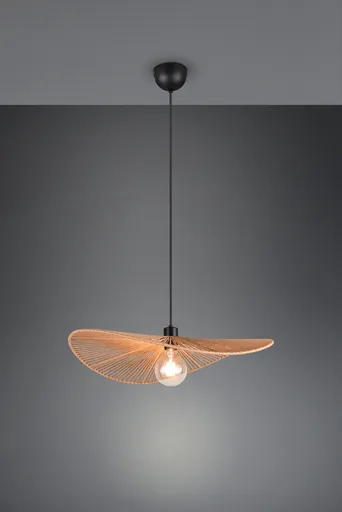 Lustra Laurine, RL, 58x150 cm, 40W, 1x E27, fire de hartie, negru mat/maro