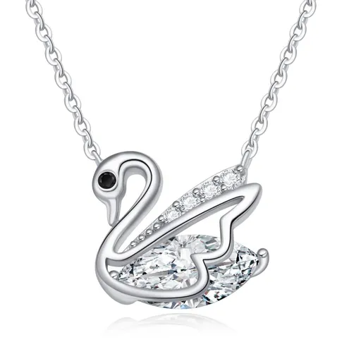MOISS Colier din argint cu zirconiu cubic Lebădă N0000861