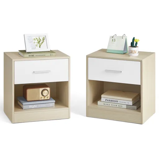 Set de noptiere E1081, stejar, 2 buc., maro deschis