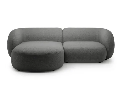 Coltar stanga 2 locuri, Kate, Micadoni Home, 255x176x76 cm, tesatura boucle, gri inchis