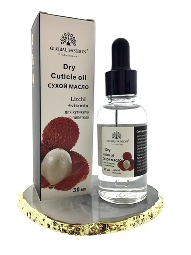 Ulei de cuticule uscata cu pipeta cu aroma de lychee, Global Fashion, 30 ml