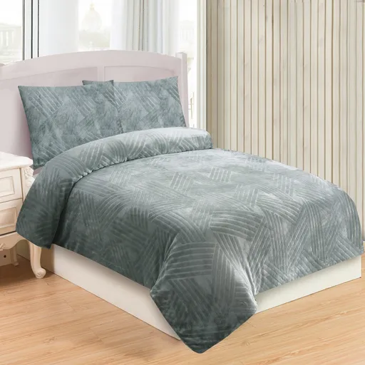 Lenjerie de pat micro-pluș Trinity, gri, 140 x 200 cm, 70 x 90 cm, gri