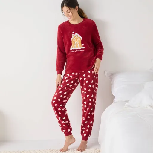 Pijamale din fleece cu motiv de Crăciun