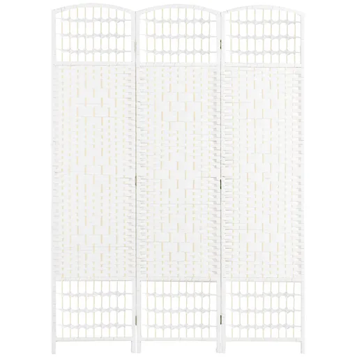 HOMCOM Paravan interior din lemn separator de cameră despărțitură pliabilă 3 panouri 120 x 170 cm alb | Aosom Romania