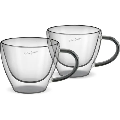 Lamart LT9117 Set de 2 pahare pentru cappuccinoVaso, 190 ml, negru, negru