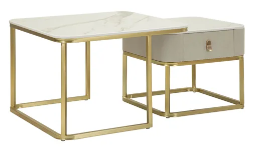 Mauro Ferretti Set De 2 Măsuțe De Cafea Beauty,  70 X 70 X 48 Cm Și 50 X 50 X 43,5 Cm | Aosom Romania