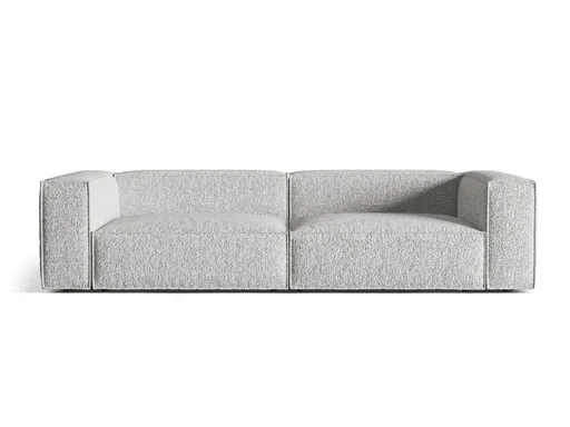 Canapea 5 locuri, Nuria-260, Micadoni Home, 290x110x72 cm, tesatura boucle, argintiu