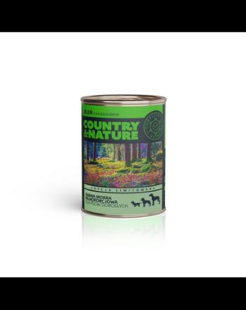 COUNTRY&amp;NATURE Hrana umeda caine, cu caprioara si cuscus 400 g