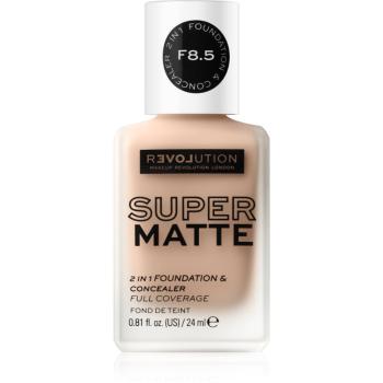 Revolution Relove Super Matte Foundation machiaj matifiant de lungă durată culoare F8.5 24 ml