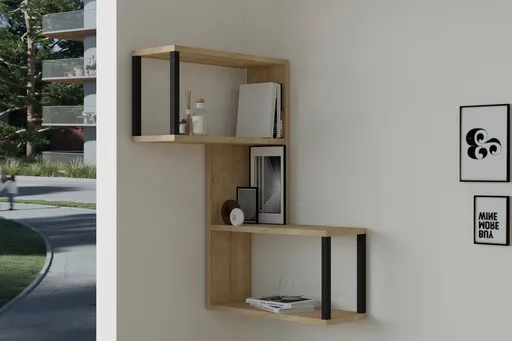 Raft de perete, Hanah Home, Lecco, 84x52x20 cm, Maro