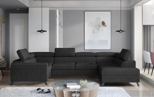 Coltar extensibil dreapta 4 locuri ELTAP, Esc-27, Escada, 336x200x92 cm, lemn/poliester, gri inchis