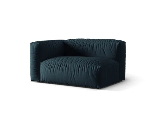 Modul stanga pentru canapea, 1 loc, Martina-169, Micadoni Home, 160x106x75 cm, tesatura structurata catifelata, albastru jeans
