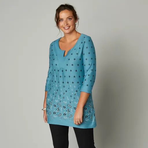 Tunică cu imprimeu pe tiv