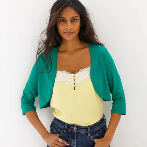 Bolero de culoare uni cu mâneci 3/4