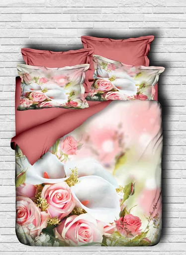 Lenjerie de pat dubla, L'essentiel Maison, 122, Rose / Pink / White / Green