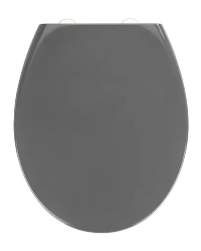 Capac de toaleta cu sistem automat de coborare, Wenko, Samos, 37.5 x 44.5 cm, duroplast, gri