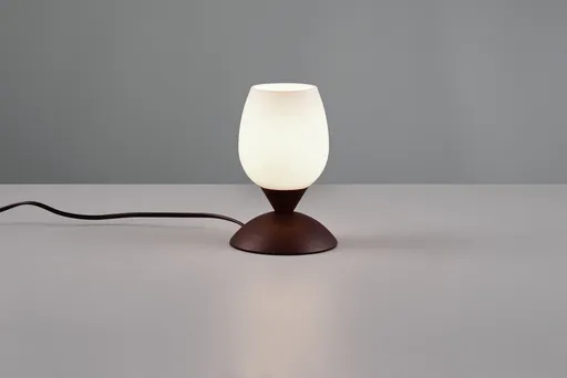 Lampa de masa Cup Ii, RL, 12x18 cm, 40W, 1x E14, metal, ruginiu/alb