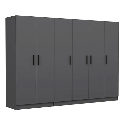 Dulap pentru haine, Hanah Home, Kale, 270x190x52 cm, Antracit