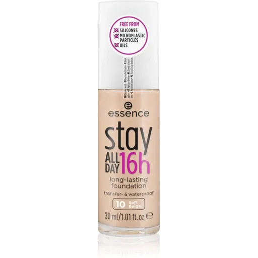 essence Stay ALL DAY 16h machiaj rezistent la apa culoare 10 Soft Beige 30 ml