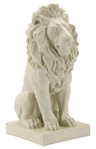 Figurina /sculptura decorativa Lion Stons, Mauro Ferretti, 17.5x25x40 cm, polirasina, crem