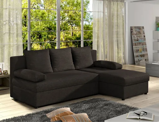 Coltar extensibil reversibil 3 locuri, ELTAP, Gino, 201x143x90 cm, lemn/poliester, maro