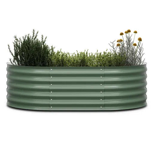 Blumfeldt High Grow Extended, ghiveci înalt, 150 x 43 x 60 cm, din tablă ondulată, ușor de asamblat, rezistent la rugină și îngheț