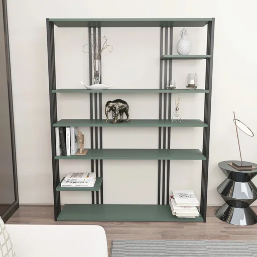 Corp biblioteca, Hanah Home, Jenny, 120x160x29.6 cm, Verde/Negru