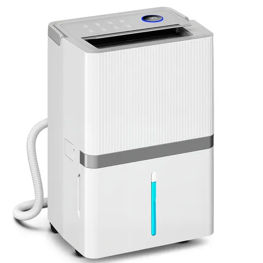 HOMCOM Dezumidificator 35 L/zi pentru 40-90 m² Indicator lumină pentru umiditate Rezervor 5,5 litri Drenaj continuu Temporizator 24H | Aosom Romania