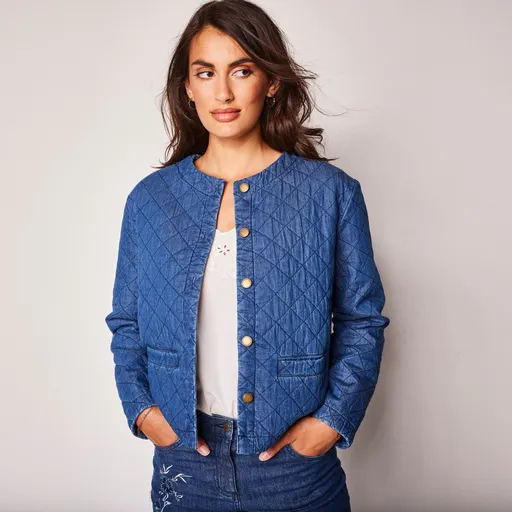 Jachetă matlasată din denim