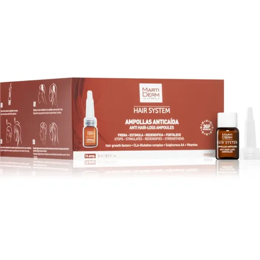 MartiDerm Hair System Anti Hair-Loss Ampoules fiolă impotriva caderii parului 14x3 ml