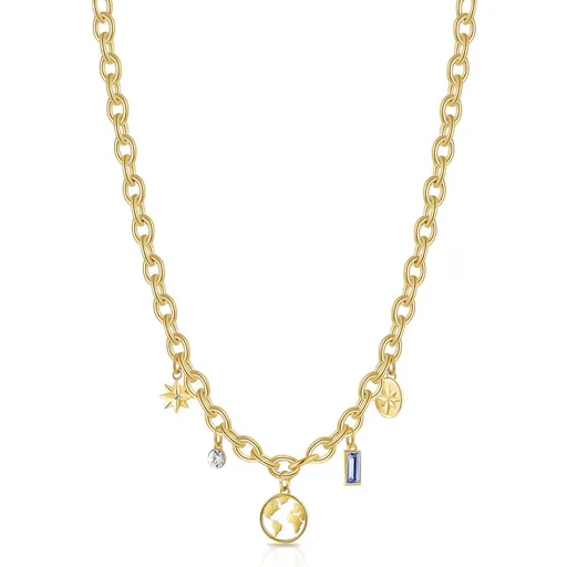 Brosway Colier decent placat cu aur cu pandantive Chakra BHKN073