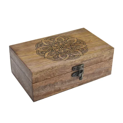InDecor Cutie din lemn de mango Mandala, 26,5 x 19x 10,5 cm, L