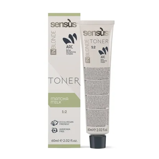 Vopsea de Par Fara Amoniac pentru Par Blond Sau Decolorat, Matcha Milk , Sensus InBlonde Toner