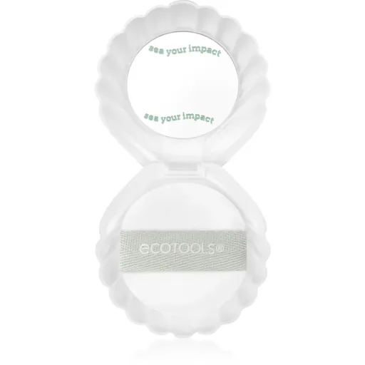 EcoTools Sea Gems Pearl Puff + Case oglinda cosmetica cu puf pentru pudră 1 buc