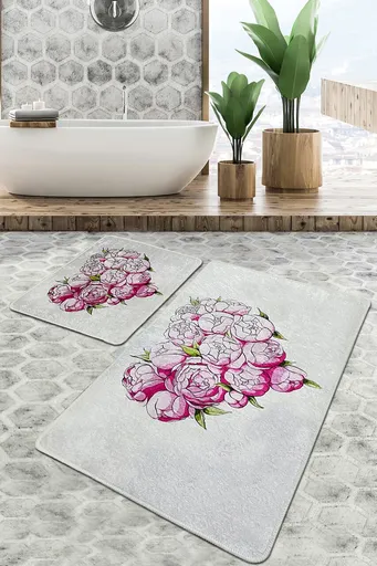 Set covorase de baie, L'essentiel Maison, Peonia Djt, Multicolor