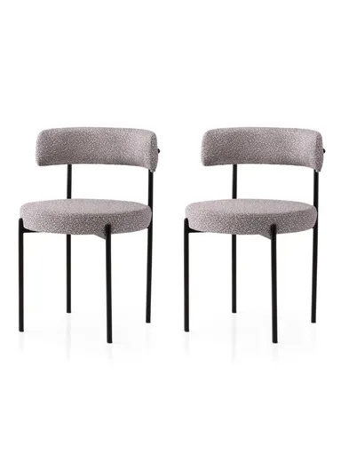 Set scaune 2 piese, Hanah Home, Gını, Gri inchis