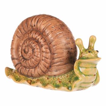 Decorațiuni de grădină Melc maro deschis, 16 x 7 x10 cm, ceramică