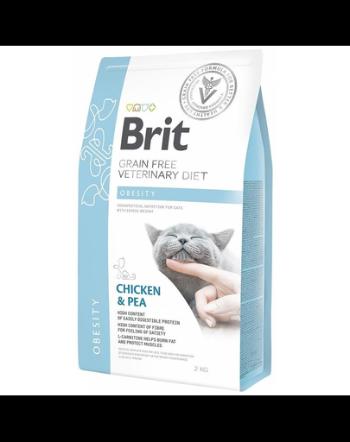 BRIT Veterinary Diets Cat Obesity Dieta veterinara pentru pisici adulte supraponderale, cu pui si mazare 2 kg