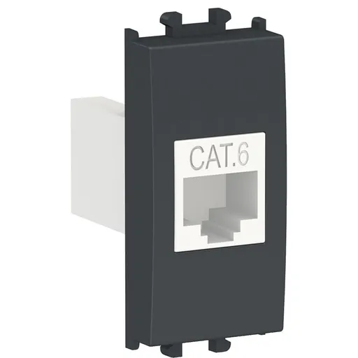 Priza date RJ45 cat6 UTP 1 modul Schneider Easy Styl LMR6233003, negru