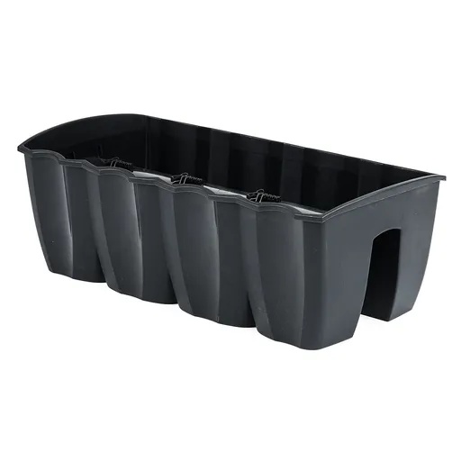 Ghiveci de balcon, pe balustradă, Gri închis 18 l, gri, 18 l