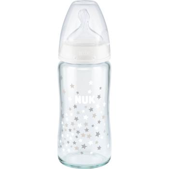 NUK First Choice + 240 ml biberon de sticlă cu controlul temperaturii 240 ml