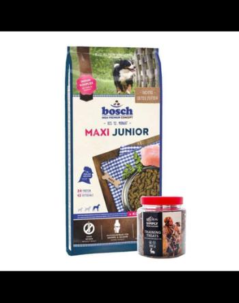 BOSCH Hrana uscata pentru cainii junior de talie mare 15 kg + recompense biscuit 300 g