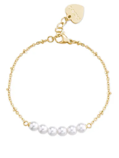 S'Agapõ Brățară elegantă placată cu aur cu perle Wisdom SWI20
