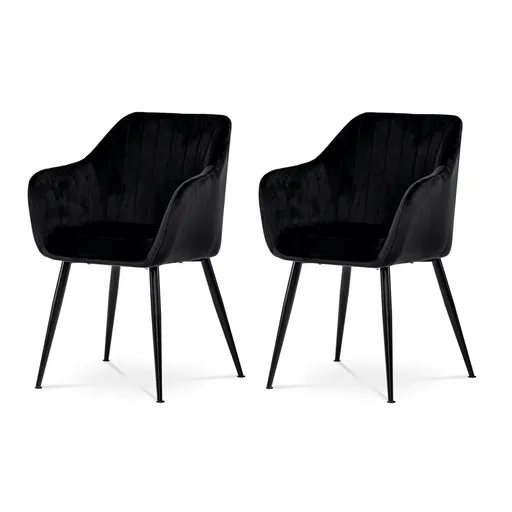 Set de scaune de sufragerie PIKA BK4, 2 buc., negru